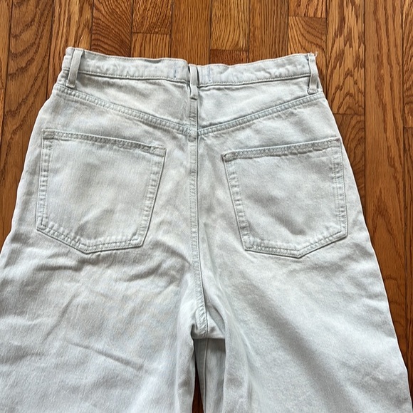 We the Free Frank Dad Jeans 28 Free People Straight Denim Icy Blue wide leg - Picture 5 of 6